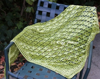 Avocado Green Shawl Crochet Pattern, Prayer Shawl, Easy Crochet Tutorial Pattern, PDF Download