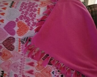 Pink Heart Tie Blanket