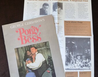 Porgy and Bess Theater Program | George Gershwin Musical Play | Northrop Auditorium Minneapolis, Minnesota 1987 | Minnesota Orchestra