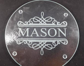 Custom etched glass cutting board/Prep board