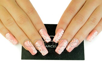 Sugar Effect Nails, Made with UV Gel, Fake Nails, False Nails, Press On Nails, Bridal Nails, Wedding Nails