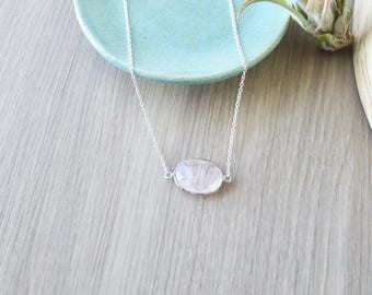 Rose Quartz, Necklace, Pink Quartz, Sterling Silver, Faceted Rose Quartz, Genuine Rose, Quartz, Soft Pink, Pale Pink, Rose Pink, Modern Pink