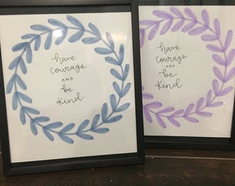 have courage and be kind words (set of 2)