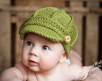 Newsboy Hat - Baby Hats - Crochet Baby Cap - Baby Hat - by JoJosBootique