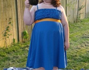 Plus Size Teal Empire Waist Party Dress 20W - 24W adjustable