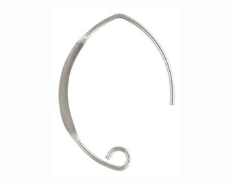 20 Pair Sterling Silver Earring Hooks, 925 Sterling Silver Earring Findings, ROUNDED V Shape Ear Wires, Wholesale Findings, Earring hooks