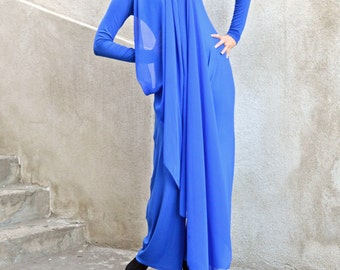 Blue Extravagant Jumpsuit / Funky Loose Jumpsuit / Plus Size Jumpsuit / Elegant Blue Jumpsuit TJ13