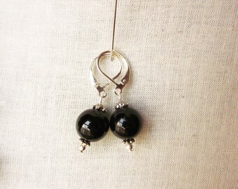 Handmade Earrings Black Onyx Earrings Black Gemstone Earrings Black Onyx Dangle Black Onyx Gemstone Earrings Black Earrings Black Dangle