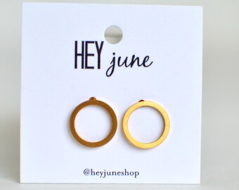 open circle stud earrings, gold open circle earrings, silver open circle earrings, open circle studs, minimalist earrings,