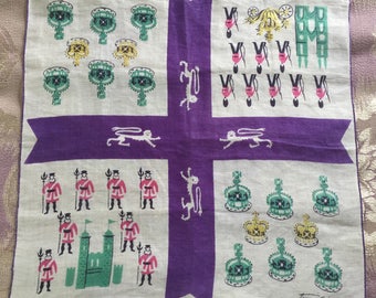 Vintage Tammis Keefe Handkerchief Hanky London Royalty