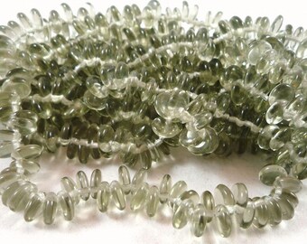 20 glass lentil bead 6mm, (ptch151) gray