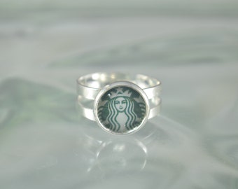 STARBUCKS Adjustable Silver Tone Ring