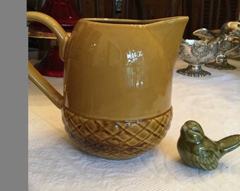 Vintage Roscher Co Oak and Acorn Collection CoffeeTea Creamer Pitcher