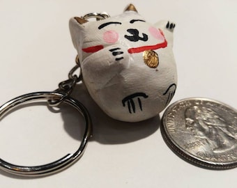 Cute Maneki Neko Lucky Cat Keychain