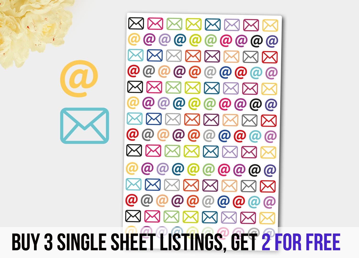 Mail Stickers Envelope Stickers Email Stickers At Sign