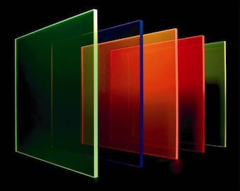 Fluorescent Perspex Sheet 3mm x 297mm x 210mm (A4) Bulk Pack 5 Sheets 5 Colours