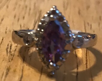 Purple marquise style ring