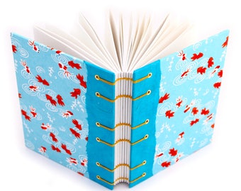 Goldfish Gift, Gift for a Writer, Lay Flat Journal - Handmade by Ruth Bleakley - 160 Page Unlined Journal