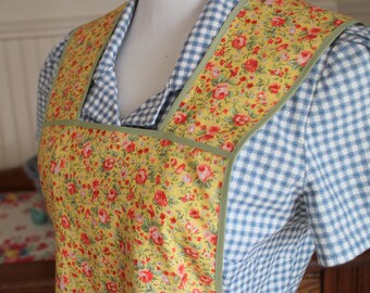 Gold Calico Vintage Style Apron -Ready to Ship