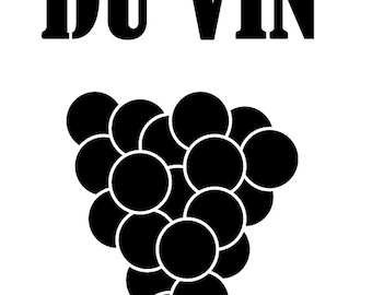 Reversible A5 Grapes "DU VIN" Chalk Paint Stencil