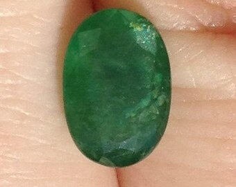 Emerald 1.70 Carat Oval 9x6mm Natural Green Gemstone with Video