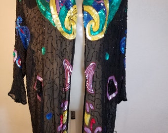FREE SHIPPING Vintage Sequin Coat