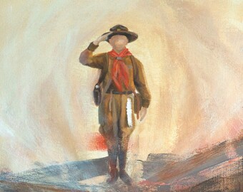 Boy Scout Painting | Boy Scout Wall Art | Vintage Painting | Boy Scouts of America