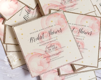 Bridal Shower Invitation, Bridal Shower Invite, Miss to Mrs. Wedding Shower Invitation, Blush, Elegant, Sweet Sixteen, Quinceanera Invite