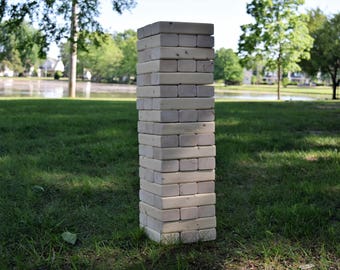JUMBO Oversized TUMBLE TOWER yard game. 54 Block Family Yard Game. Perfect for Wedding Reception, Tumble Tower Perfect for all ages!