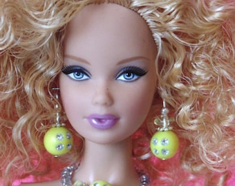 Barbie Doll JEWELRY - Yellow Sunny Diamonds Jewelry Set fits Model Muse and more - by dolls4emma