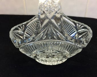 Vintage Czech Pressed Glass Basket