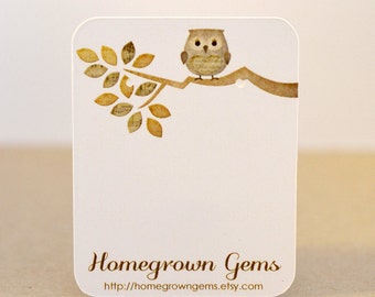 Custom Owl Earring Cards Jewelry Display Customized Brown Branch