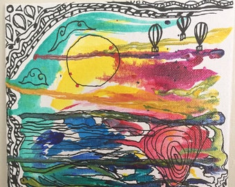 Handpainted abstract landscape