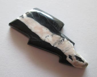 38.10 ct Natural White Buffalo (Howlite) Ribbon Lightning Bolt Gemstone DP 028