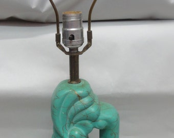 Vintage 1950's Turquiose Lamp/No Shade