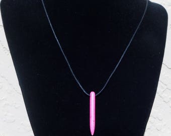 Pink howlite spike beaded necklace