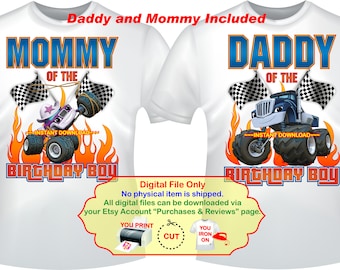 Blaze and the Monster Machines Iron On, Blaze Iron On, Blaze Mommy Shirt Iron On, Blaze Daddy Shirt Transfer, Blaze Birthday - BLAZEMOMDAD