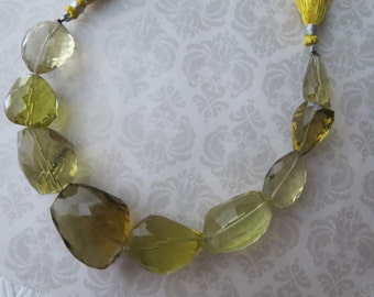 Lemon Quartz Pendant Bead, Focal Bead, LUXE Free Form Designer Quartz, Nugget Beads, Per Bead OR Rest of the Strand Pricing Available