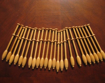 Binche bobbin lace bobbins made of guatambo wood, pear wood, purpleheart wood etc - only 3 7/8 " long