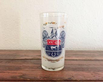 Rare 1968 Kentucky Derby Glass/ Churchill Downs/ Horse Racing/ 12 oz./ Frosted Glass / Great Condition!