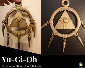 Yugioh Millennium Ring 3D printed in Gold - Yu-Gi-Oh Millennium Ring Large Life size - Yami Bakura cosplay prop