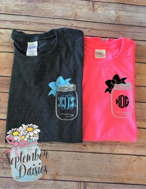 Mason Jar Monogram T-Shirt Mason Jar Monogram Mason Jar