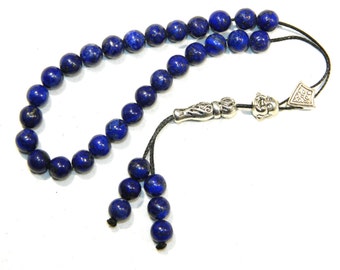 C-0072 - Greek Style Loose Strung Prayer Beads Worry Beads 8mm Lapis Lazuli Gemstone Beads Handmade
