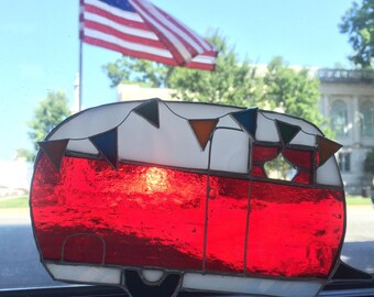 Happy Camper Trailer RV Red Sun Catcher Airstream