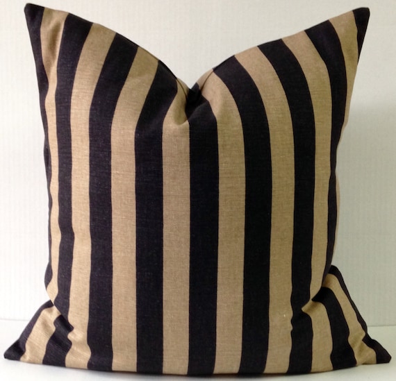 Black and Tan Striped Pillow Cover Pillows Pillowcase