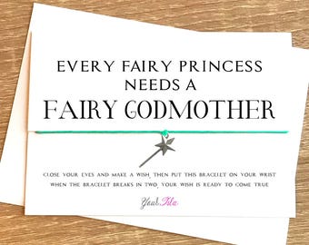 Silv GODMOTHER card Fairy Godmother Friendship bracelet card Will you be my Godmother card godmother bracelet godmother gift fairy bracelet