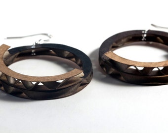 boucles d'oreilles, carton ondulé,