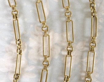 Vintage Corey Chain, Heavy Brass Chain, Large Fancy Chain, 22mm, 2FT