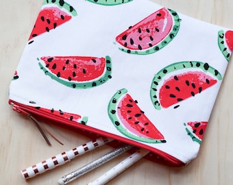 Watermelon pouch / clutch / pencil case with zip closure