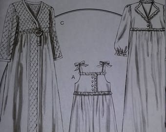 Vintage Butterick 5544 Making History Sewing Pattern Rachel Wallis Nightgown, Robe, and Slippers Sizes Extra Small, Small and Medium